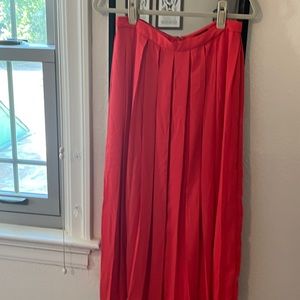 JCrew NWT pleated midi skirt 8 red